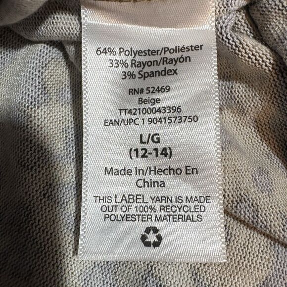 Time and Tru Womens L Brown Leopard Animal Print Long Sleeve Top Boho Casual - Picture 4 of 7